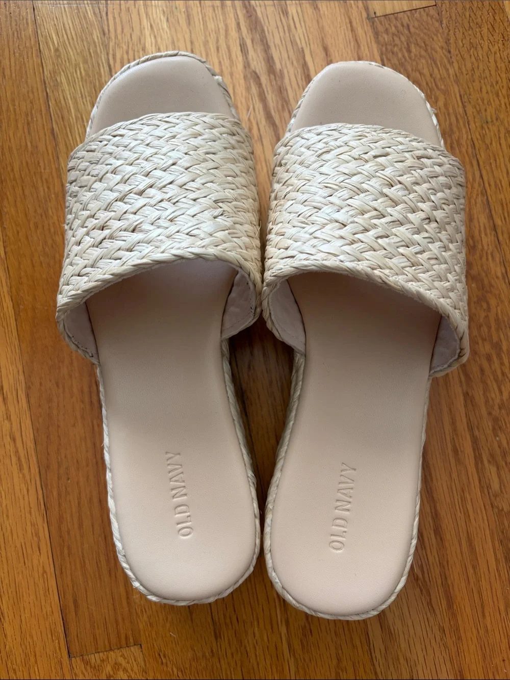Old Navy Beige Woven Slide Mules